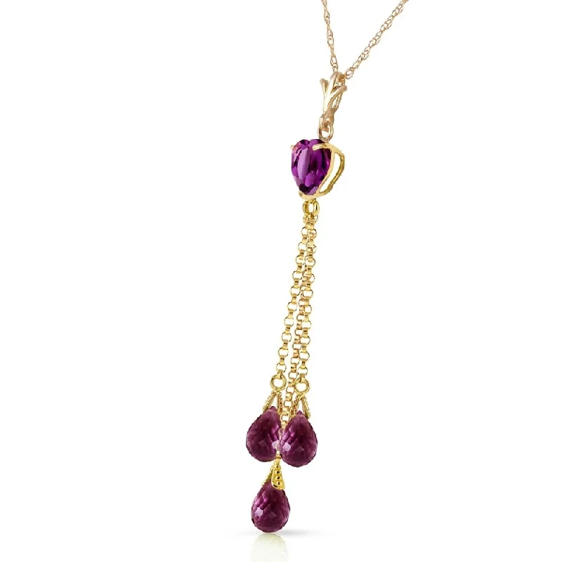 Wide bib necklaces-4.75 CTW 14K Solid Gold Always Love Amethyst Necklace