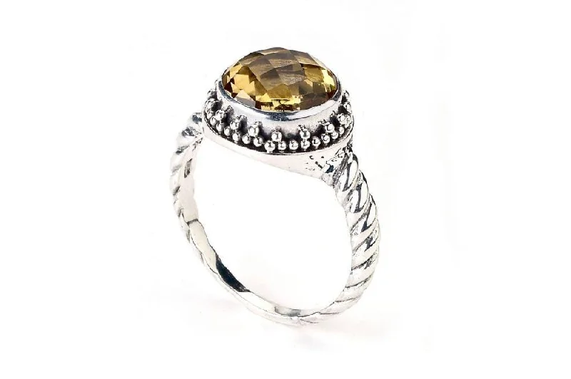 Cord edge rings-Batur Ring- Citrine