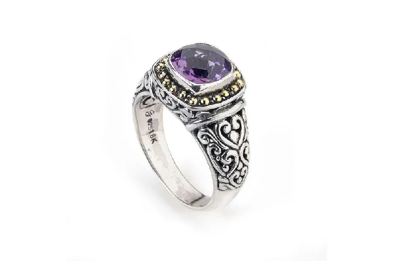 Reef knot rings-Zion Ring- Amethyst