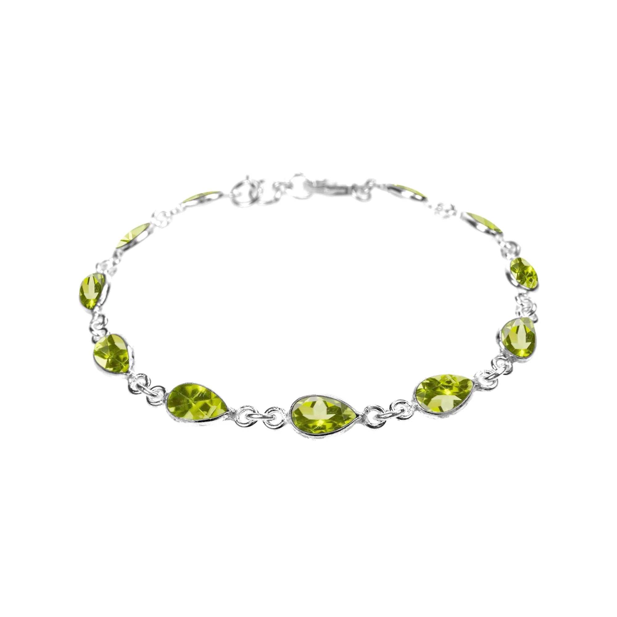 Peridot Teardrop Facet Bracelet