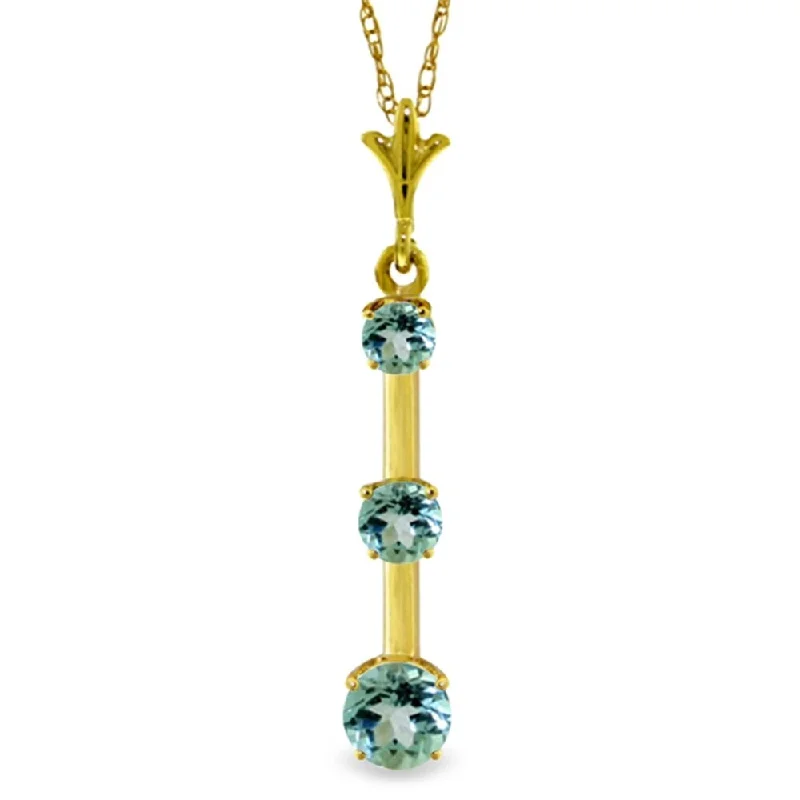 Braided link necklaces-1.25 Carat 14K Gold Lawrence Blue Topaz Necklace