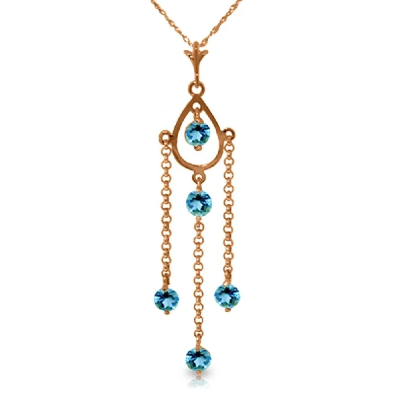 Chic art necklaces-14K Rose Gold Blue Topaz Limited Edition Necklace