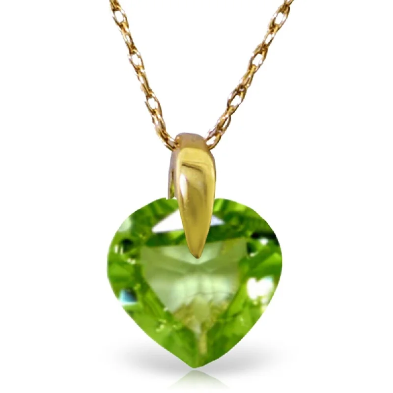 Chic art necklaces-1.15 Carat 14K Gold Recollections of Love Peridot Necklace