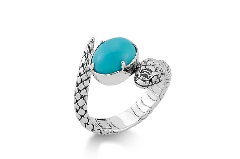 Satin silver rings-Banua Ring- Turquoise