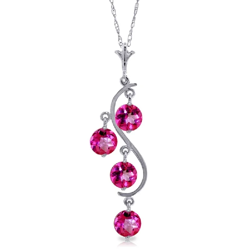 Thick bar necklaces-2.25 Carat 14K White Gold Own Delight Pink Topaz Necklace