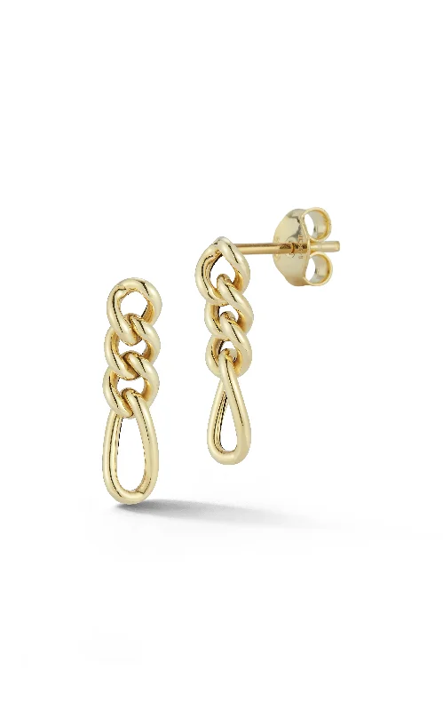 Astro charm earrings-Figaro Chain Drop Earring