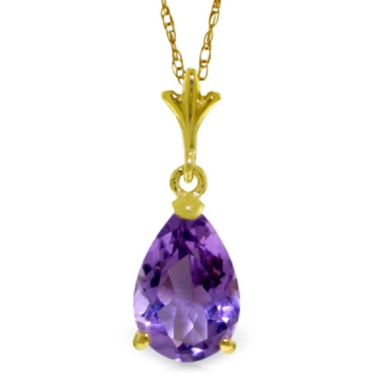 Sleek drop necklaces-1.5 Carat 14K Gold Memory Lane Amethyst Necklace