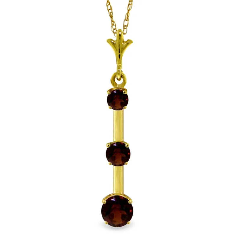 Whimsical bead necklaces-1.25 Carat 14K Gold Modern Illusions Garnet Necklace