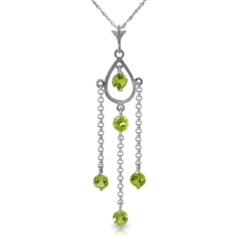 Cotton braid necklaces-1.5 Carat 14K White Gold Heartstruck Peridot Necklace