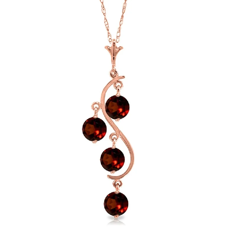 Oval gem necklaces-14K Rose Gold Garnet Jewelry Class New Necklace