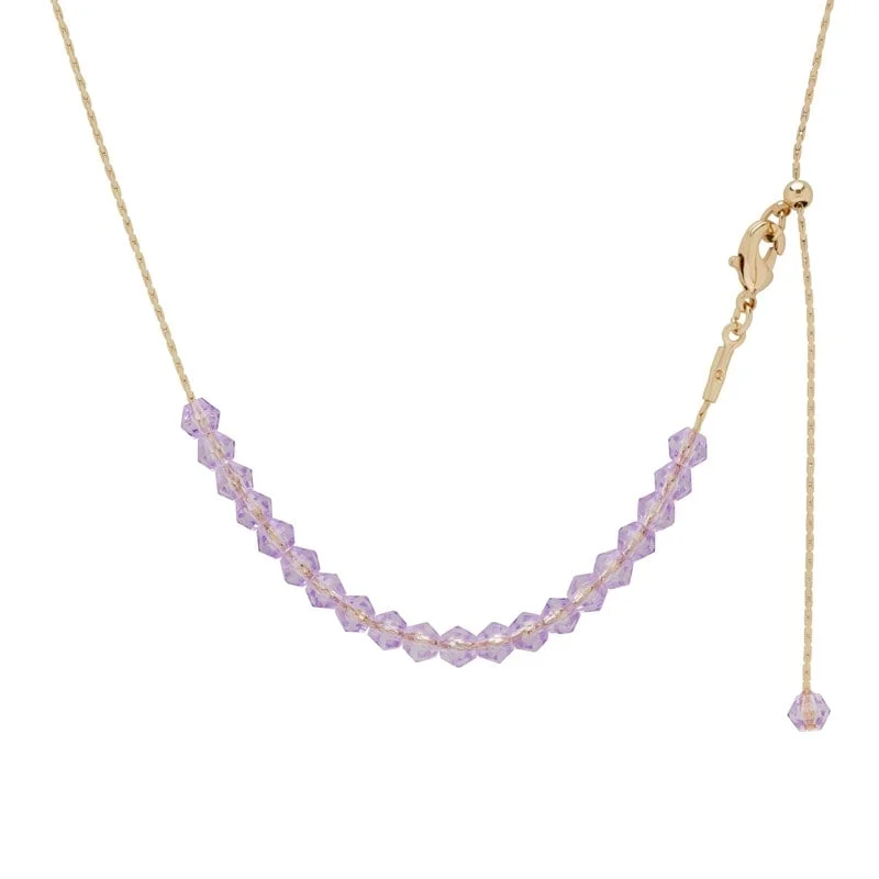 Onyx gem necklaces-Victoria Townsend Gold Plated Amethyst Crystal Adjustable Necklace