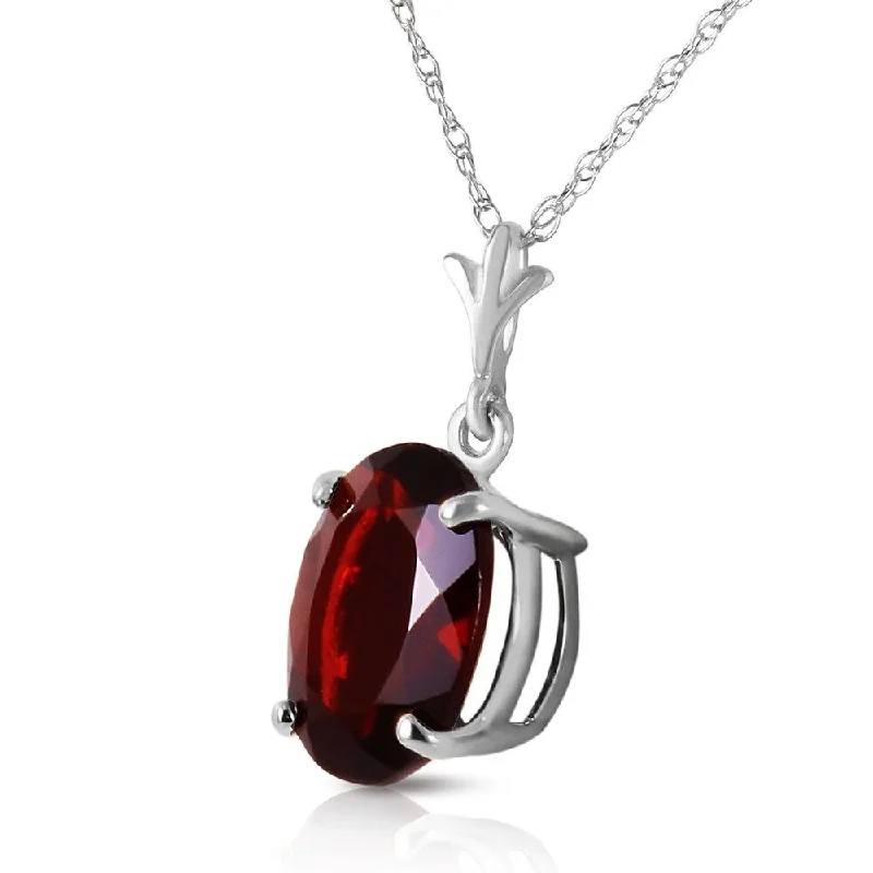 Galaxy charm necklaces-3.12 CTW 14K Solid White Gold Day Will Come Garnet Necklace