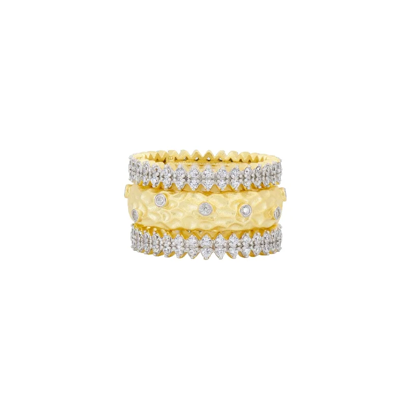 Fox design rings-Streets in Bloom Textured 3-Stack Ring