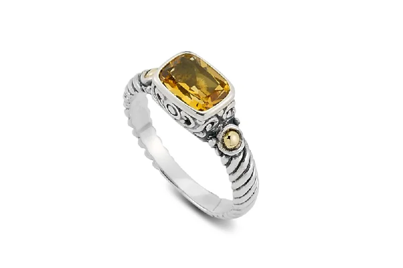 Curved shank rings-Gede Ring- Citrine