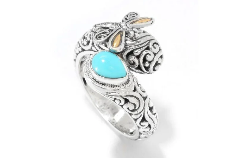 Fox motif rings-Bayapa Ring- Turquoise