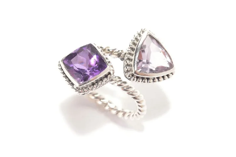 Tiny dot rings-Una Una Ring- Amethyst