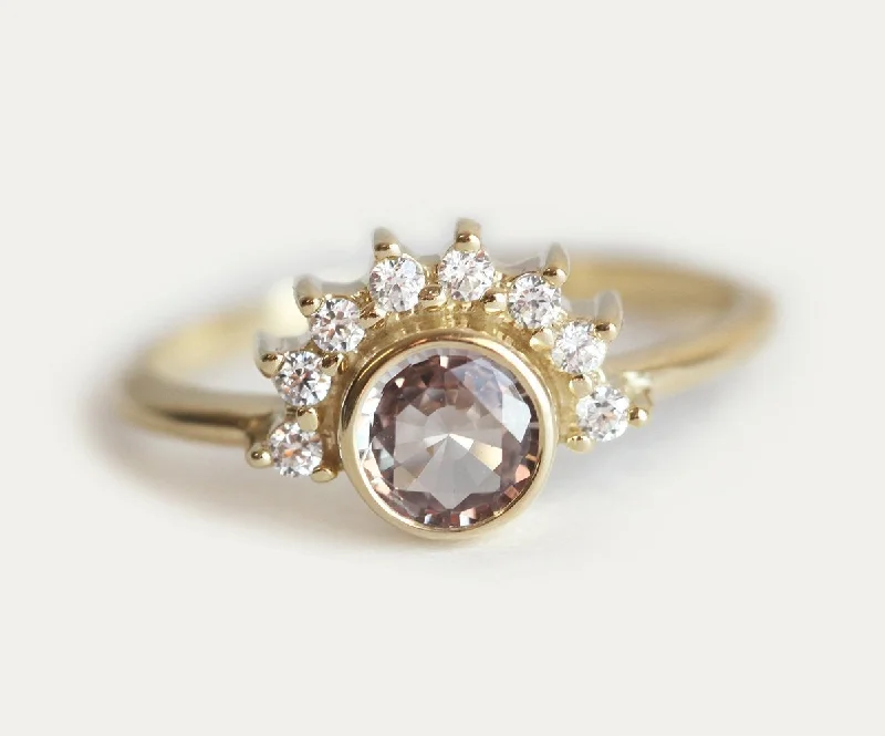 Pink quartz engagement rings-Kinsley Sapphire Diamond Ring