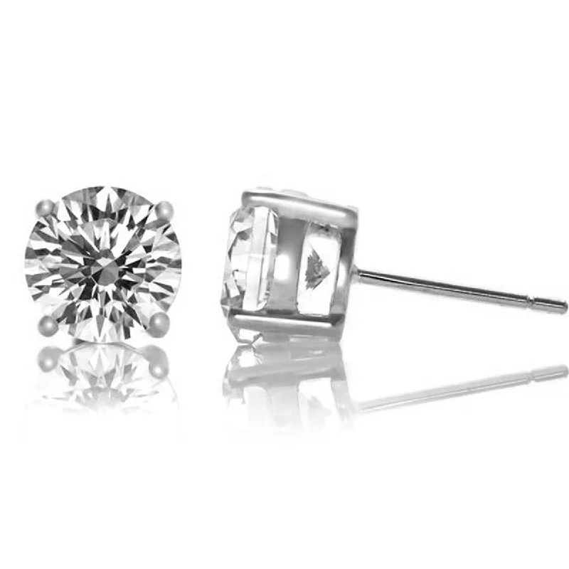 Solid ring earrings-Clermont Classic Solitaire Stud Earrings