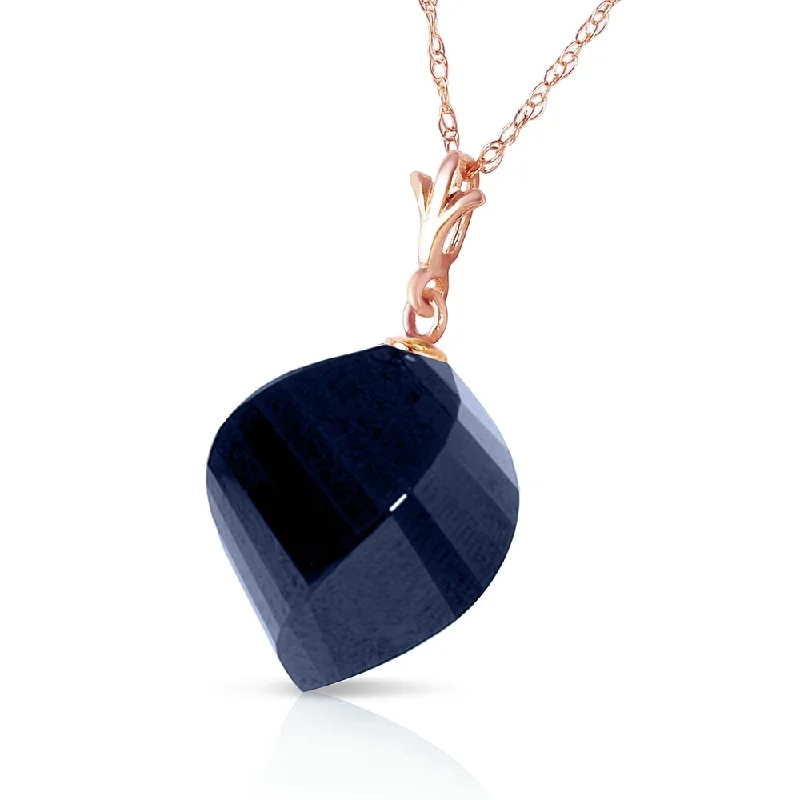 Stamped initial necklaces-15.25 Carat 14K Solid Rose Gold Necklace Twisted Briolette Sapphire