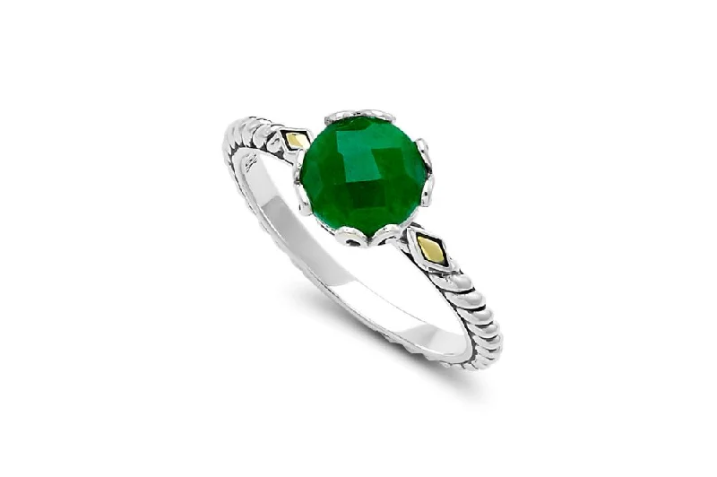 Bamboo style rings-Glow Ring- Emerald