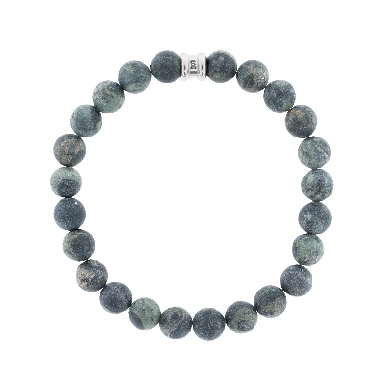 Matte Kambaba Jasper Gemstone Beaded Bracelet