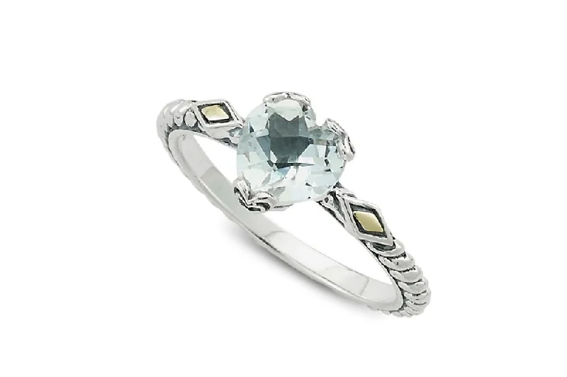 Tiered design rings-Glow Heart Ring- White Topaz