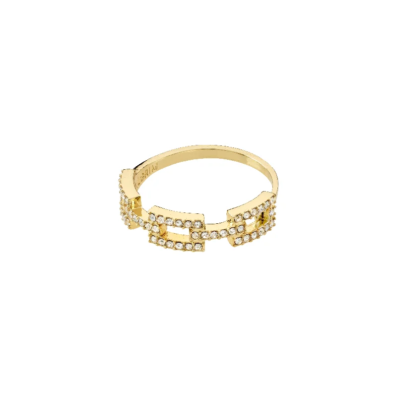 Hand-polished rings-COBY crystal ring gold-plated