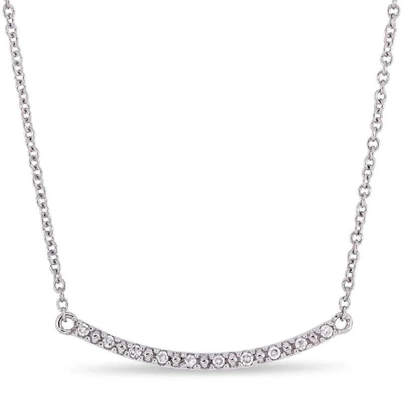 Mystic eye necklaces-Miadora 10k White Gold Diamond Accent Children's Stationed Bar Necklace