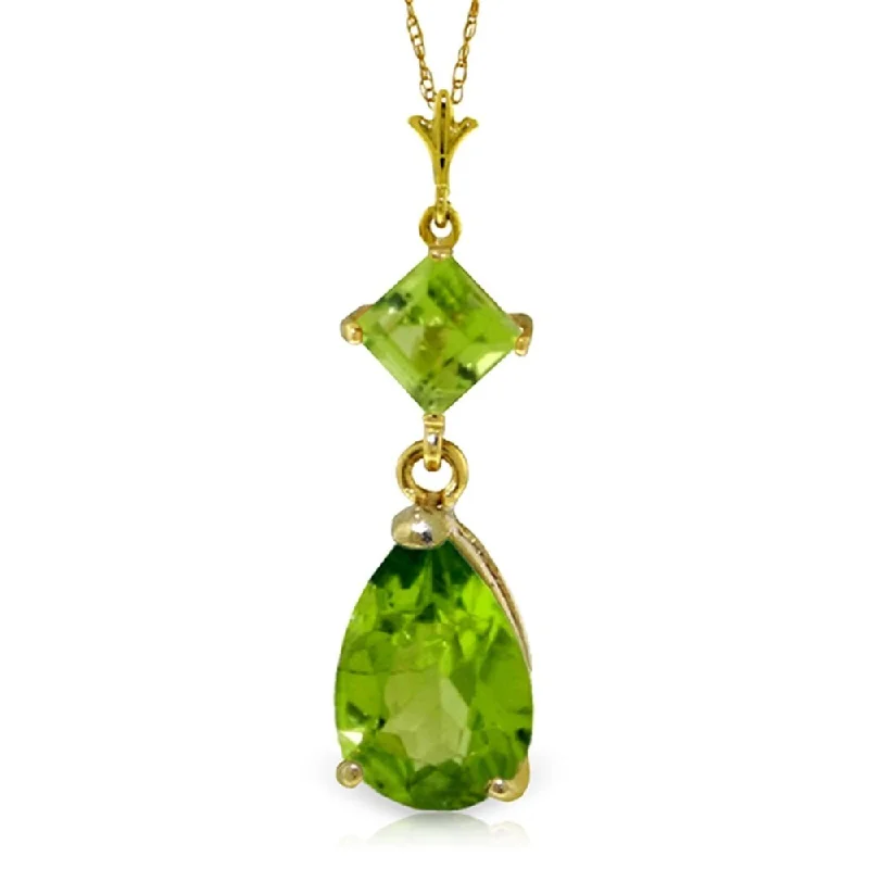 Thick bar necklaces-2 Carat 14K Gold Song of Liberty Peridot Necklace