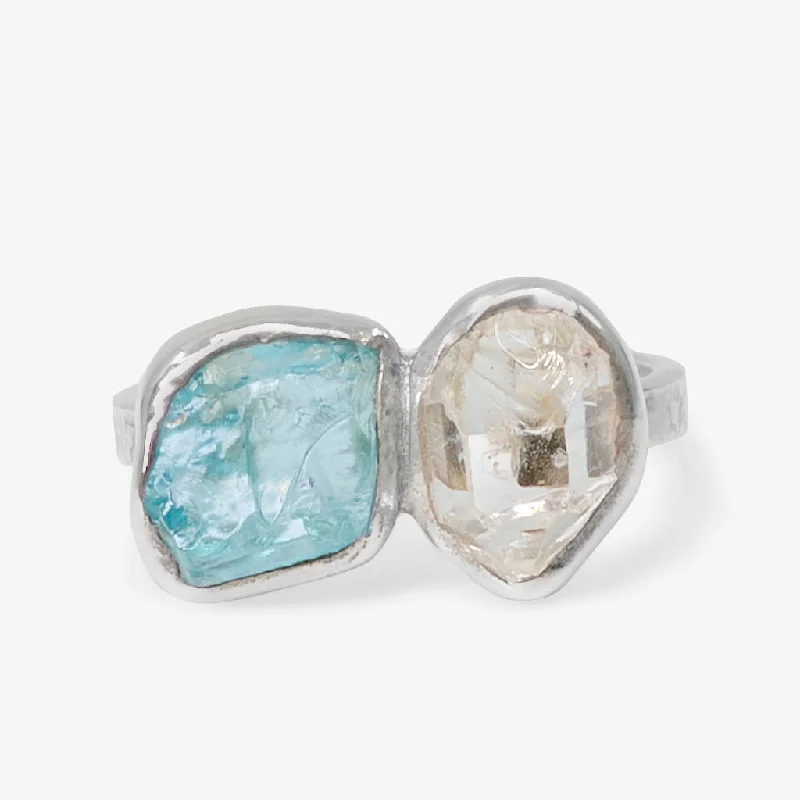 Cord edge rings-Apatite and Herkimer Ring