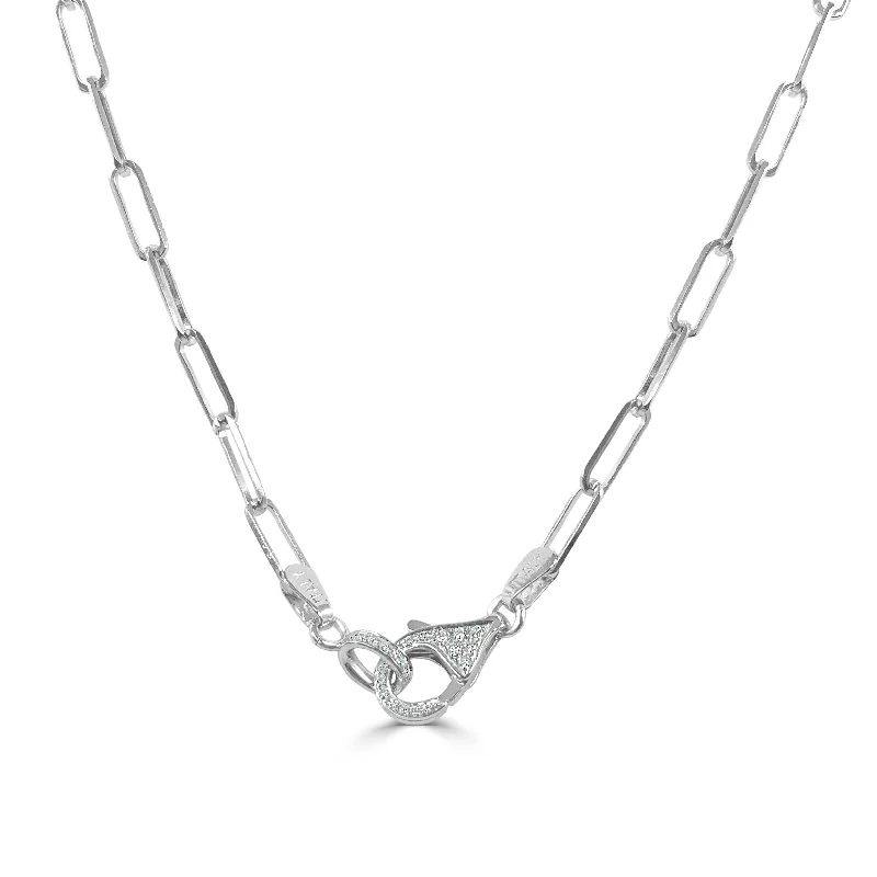 Drape-style necklaces-Joelle Diamond Lobster Link Chain Necklace 14K Gold 1/5 ct