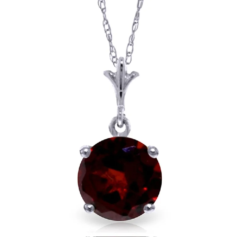 Galaxy charm necklaces-1.15 Carat 14K White Gold Detrimental Garnet Necklace