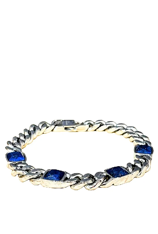 Unique & Co Steel Lapis Lazuli Bracelet