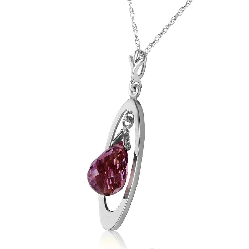 Leaf design necklaces-0.7 Carat 14K Solid White Gold Life's Pleasure Amethyst Necklace