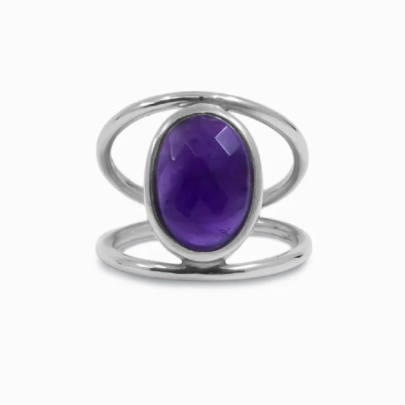 Java tile rings-Amethyst Ring