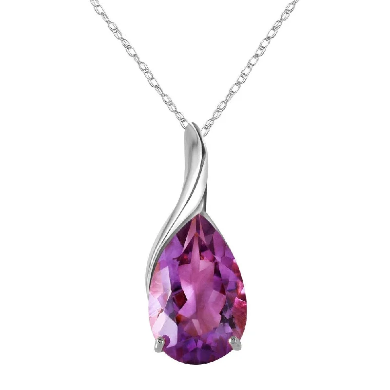 Wave pattern necklaces-5 Carat 14K White Gold Tireless Amethyst Necklace