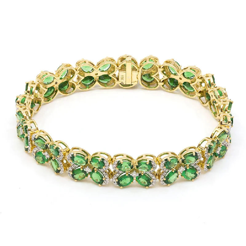 Tsavorite & Diamond Flower Bracelet