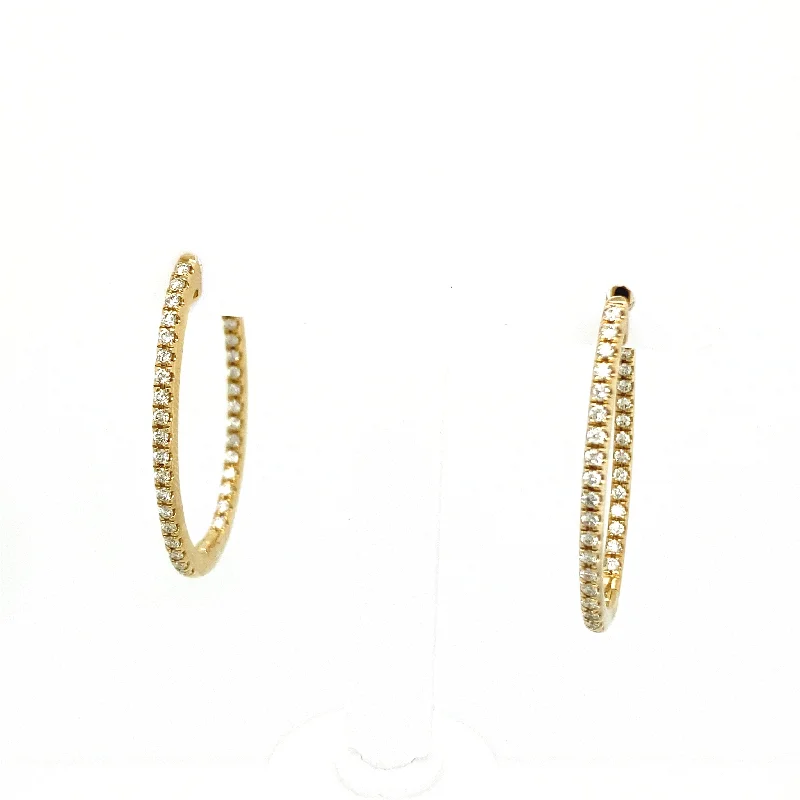 Square stud earrings-Oval In & Out Hoop Earrings