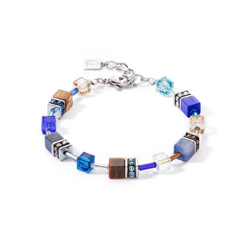 Coeur De Lion GeoCUBE® Iconic Precious Blue Brown Bracelet