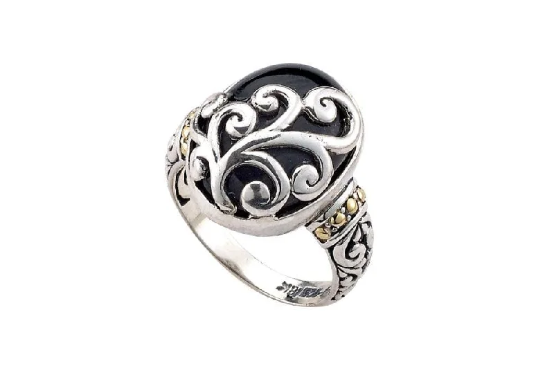 Bold stone rings-Silver Fern Ring