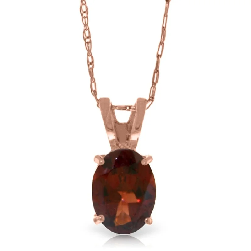 Emerald drop necklaces-0.85 Carat 14K Rose Gold Solitaire Garnet Necklace