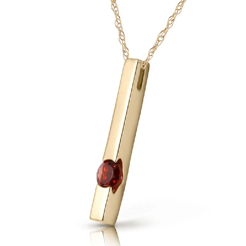 Retro photo necklaces-0.25 Carat 14K Solid Gold Thunder Garnet Necklace