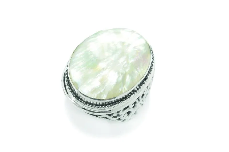 Glossy eternity rings-Ascension Ring- Mother Of Pearl