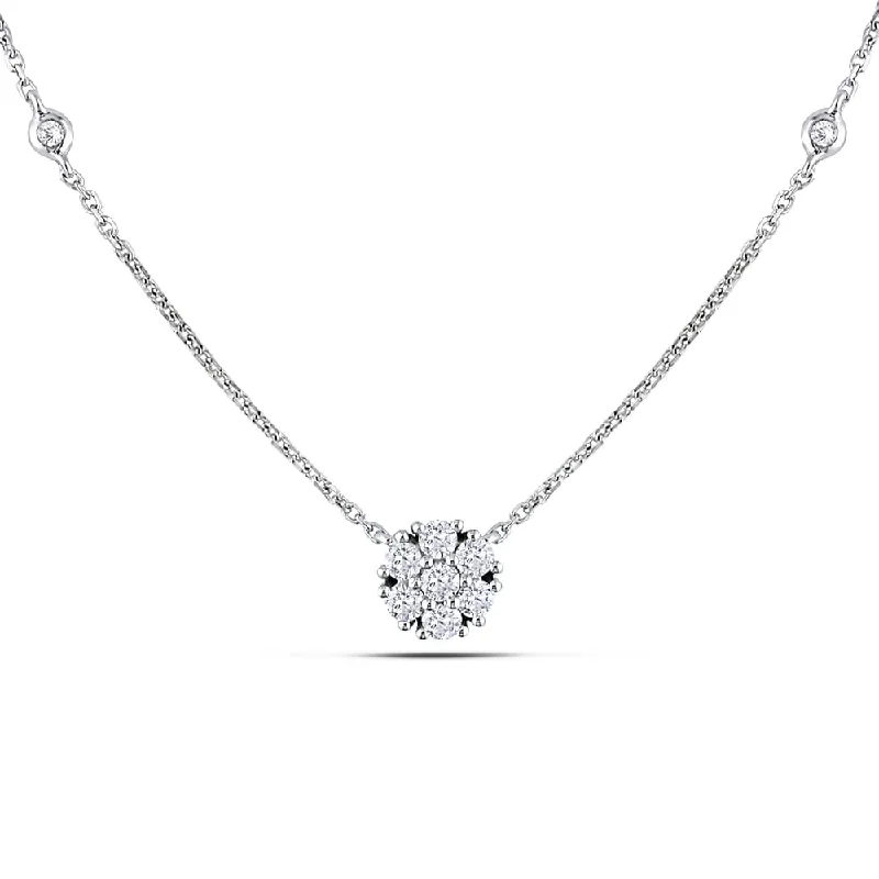 Whimsical bead necklaces-Miadora 14k White Gold 1/3ct TDW Diamond Necklace (G-H, SI1-Si2)