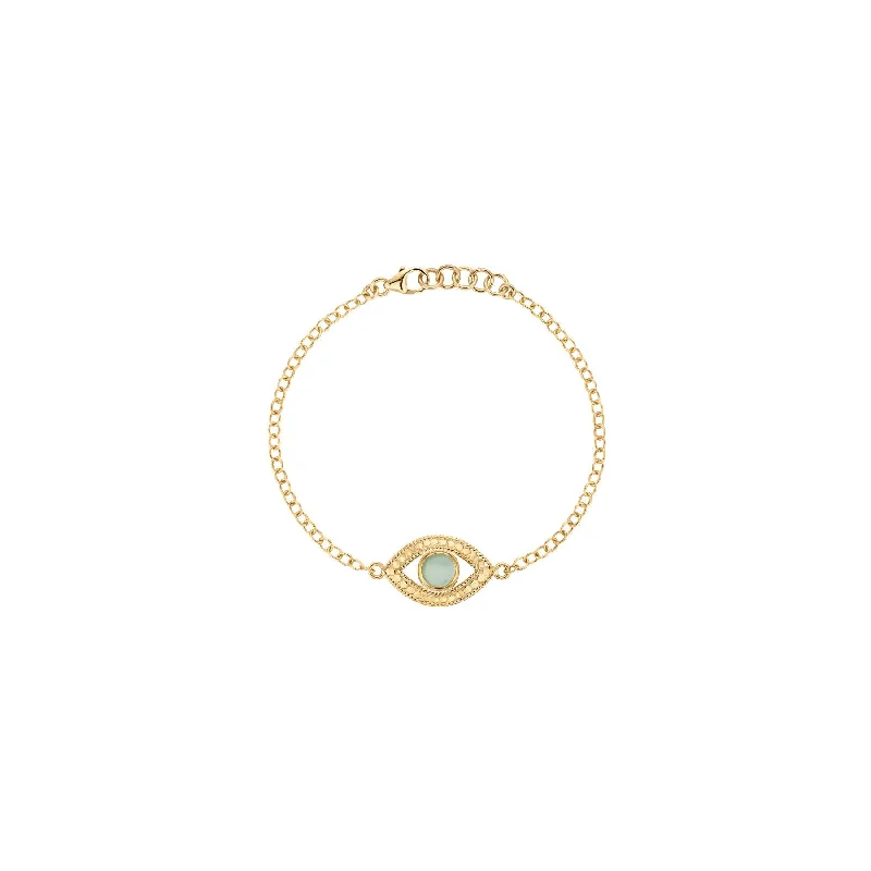 Anna Beck Gold Evil Eye Green Quartz Bracelet