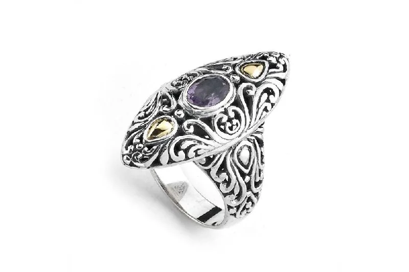 Victorian style rings-Elea Ring- Amethyst