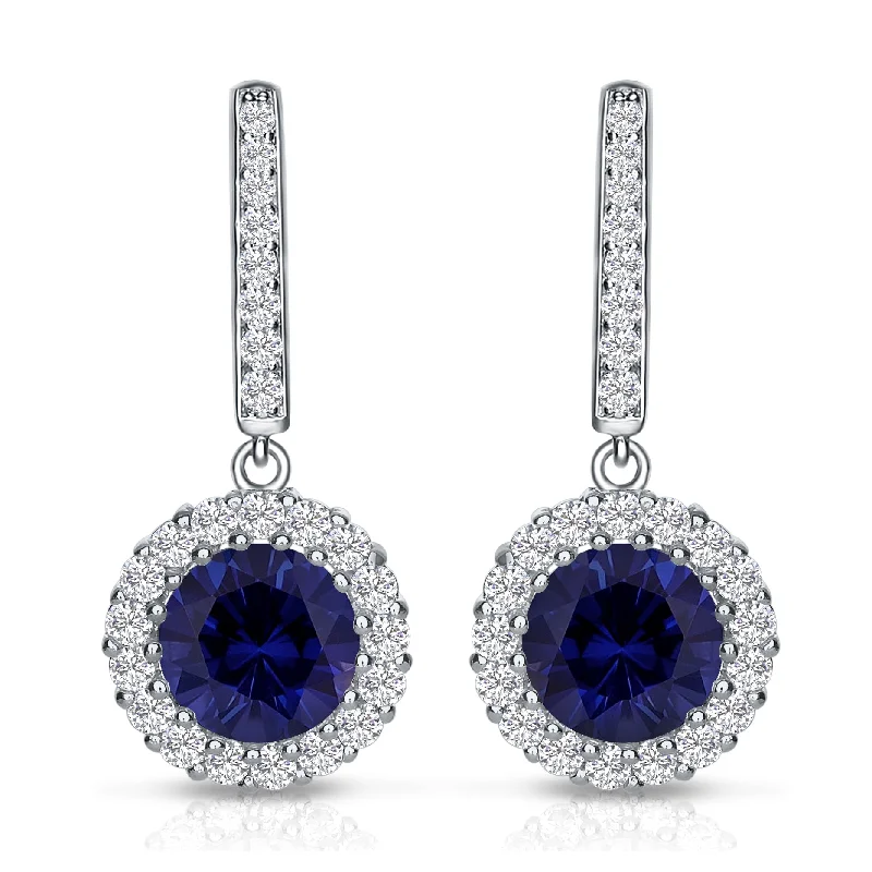 Smooth drop earrings-Palais Classic Royal Blue Round Earrings