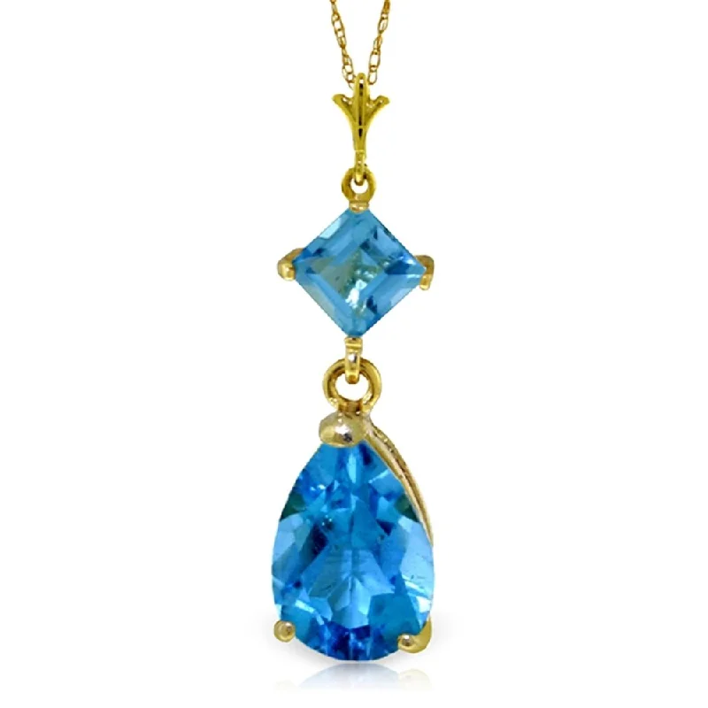 Secure clasp necklaces-2 Carat 14K Gold to Love Again Blue Topaz Necklace