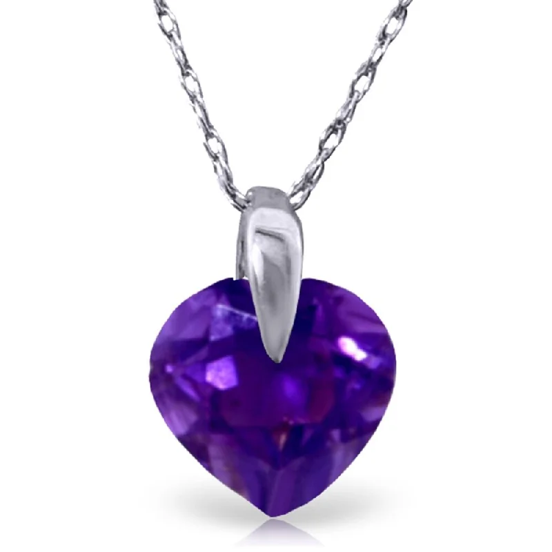 Braided link necklaces-1.15 Carat 14K White Gold Joy Makes Sounds Amethyst Necklace