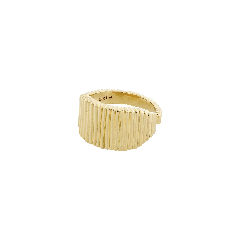 Pure modern rings-JEMMA square signet ring gold-plated